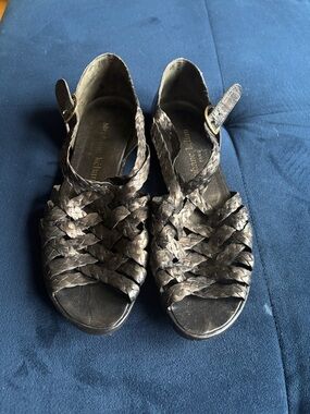 Stephane Kelian Braided Bronze Leather Open-Toe Sandals size [7.5]